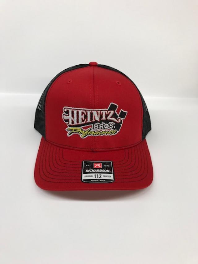 RED AND BLACK TRUCKER HAT